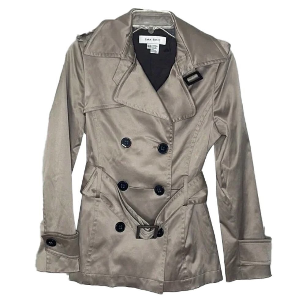 Zara Basic Trench Coat Size Medium - image 1